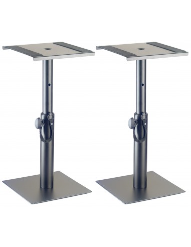 Two height-adjustable monitor or...
