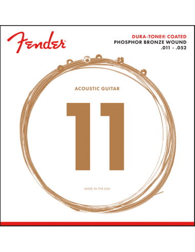 Acoustic guitar strings Fender Phosphor Bronze Dura-Tone® Coated 11-52