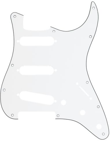 Mediatoriaus apsauga Fender Stratocaster S/S/S, balta