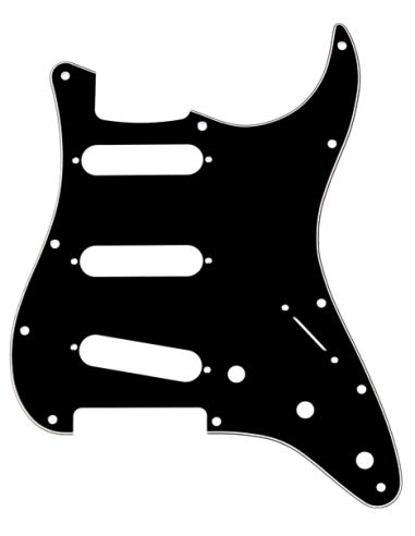 Pickguard'as Fender PG, STRAT B/W/B 11-HOLE, STD 3