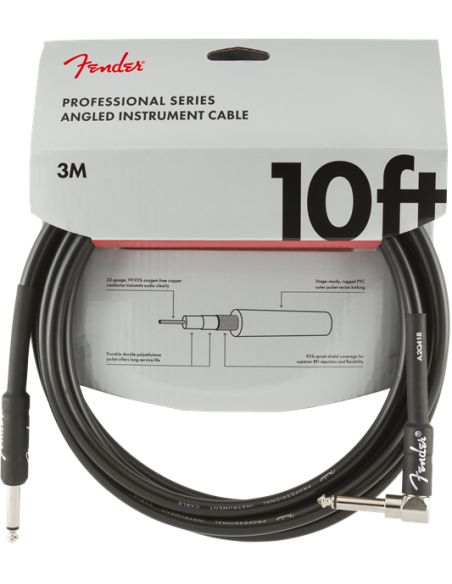 Instrument Cable Fender Professional 3M ANGL BLK