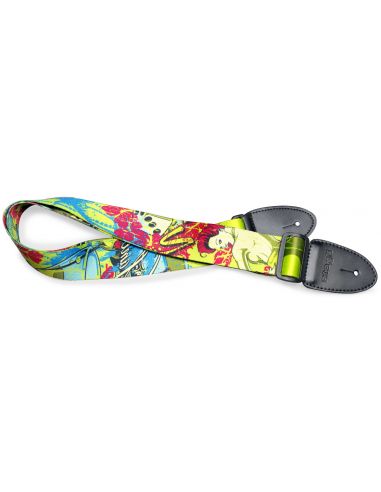 Stagg Terylene guitar strap with "Pop girl" pattern