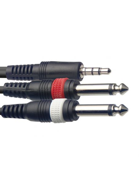 Y cable, mini jack/jack (1m/2m), 3 m