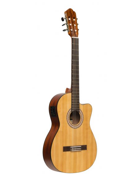 SCL70 classical guitar with spruce top and preamp, natural colour