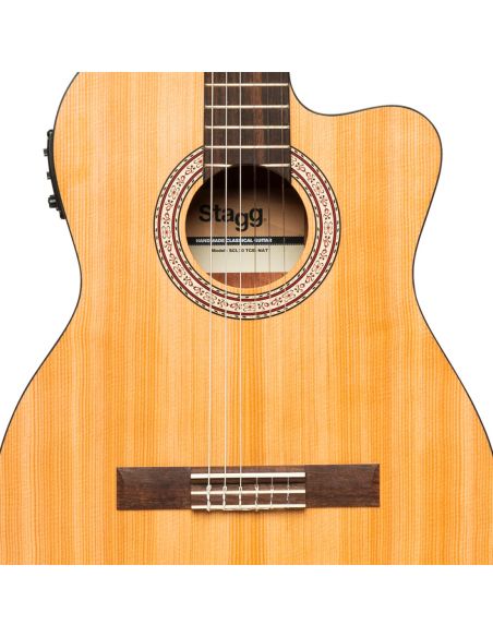 SCL70 classical guitar with spruce top and preamp, natural colour