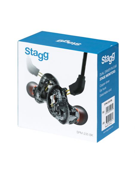 Stagg High-resolution, sound-isolating earphones, black