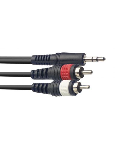 Kabelis Stagg Jack 3.5 - 2RCA 1m