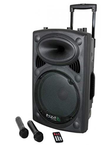 Ibiza Sound 15'' 500W Active Bluetooth Speaker, USB/SD Player+Stand (Pair)