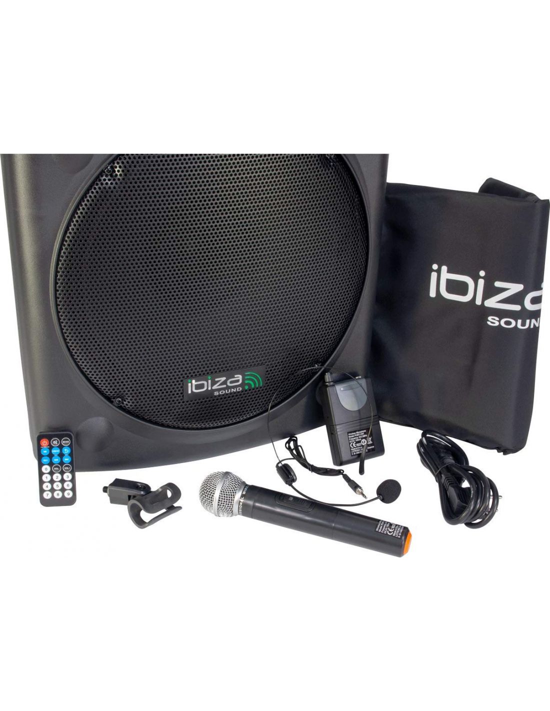 Ibiza Sound Portable Sound System 2x 15ÍÍ 1000W USB, BLUETOOTH 2x UHF MIC