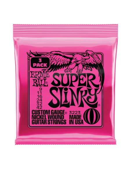 Stygos el. gitarai Ernie Ball Super Slinky 9-42 (3 komplektai)