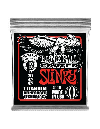 Stygos el. gitarai Ernie Ball Skinny Top Heavy Bottom Slinky Coated Titanium 10-52