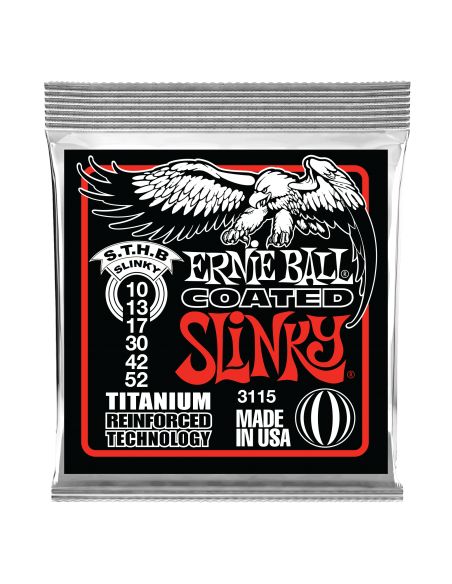 Ernie Ball Super Skinny Top Heavy Bottom Slinky Coated Titanium RPS 10-52