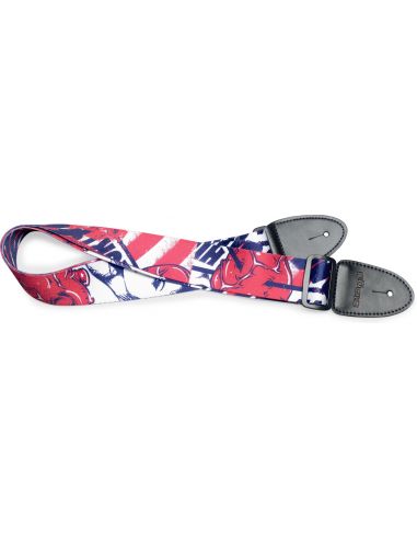 Stagg Terylene guitar strap with "Pop girl" pattern