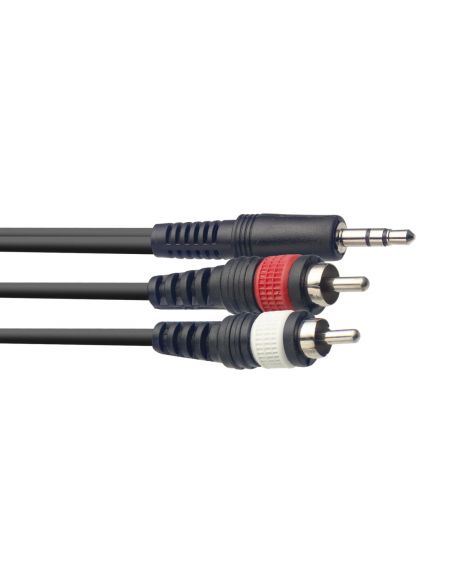 Audio kabelis Stagg 3.5mm TRS - 2 x RCA 6m