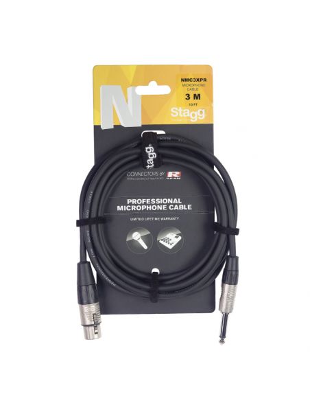 N-Series Microphone Cable - XLR F / Mono Phone Plug 3m