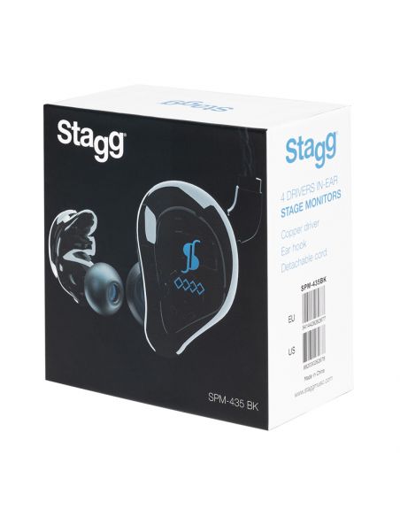 Stagg High resolution, 4 drivers, sound isolating earphones, black