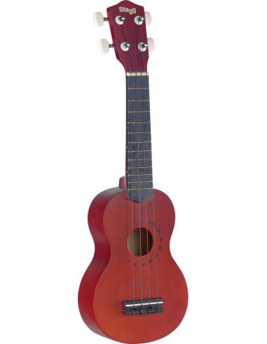 Traditional soprano ukulele with "tattoo" design, in black nylon gigbag