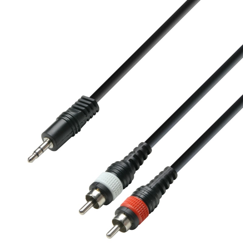 Kabelis 1xJACK 3.5 stereo - 2xRCA/m 1m