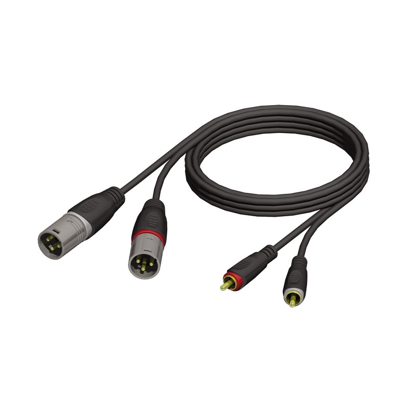 Kabelis 2xXLR/m - 2xRCA/m 3m