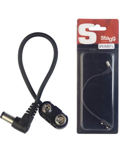 9V battery snap connector for effect pedal, with right angle plug Stagg SPS-9VBAT
