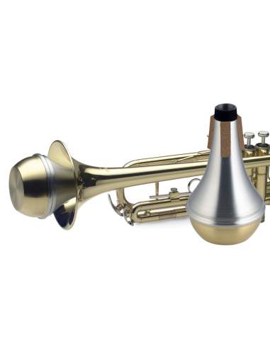 Straight mute for trumpet, with brass bottom