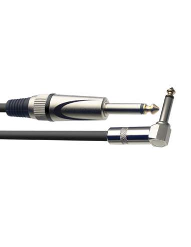 Instrument cable, jack/jack (m/m, straight/L-shaped), 3 m (10"), heavy-duty connectors, S-series