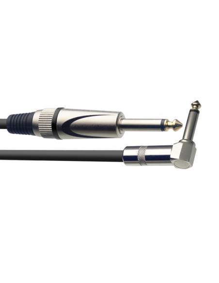 Instrument cable, jack/jack (m/m, straight/L-shaped), 3 m (10"), heavy-duty connectors, S-series