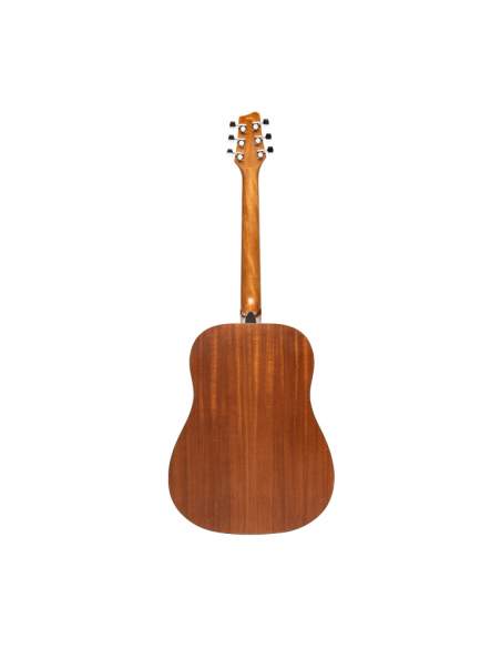 Acoustic dreadnought guitar, sapele, natural finish