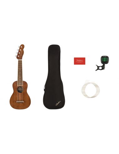 Soprano ukulėlės komplektas Fender Venice BLK NRW