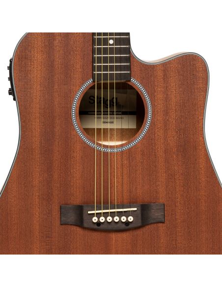 Electro-acoustic dreadnought guitar with cutaway