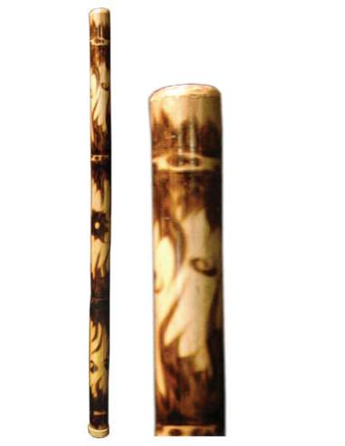 Didgeridoo made of bamboo burned