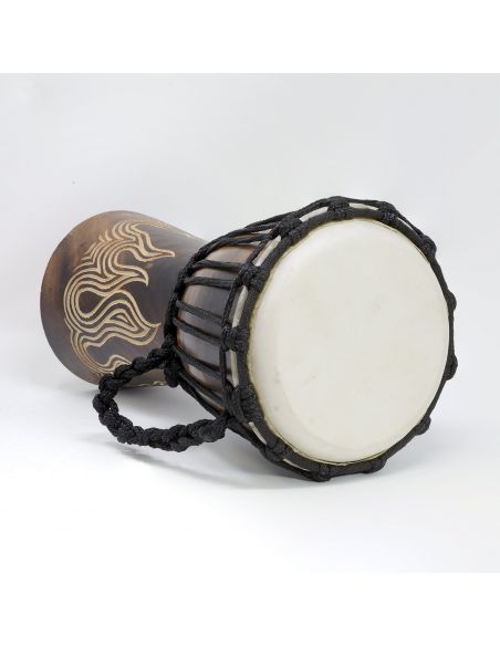 Djembe Terre carved - burned 30 cm