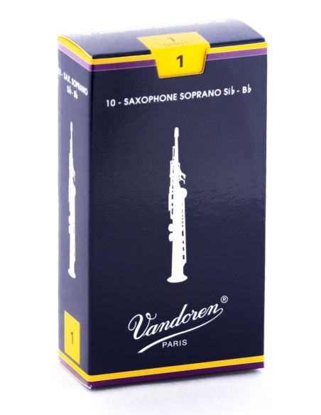 Box of 10 trad soprano sax reeds n 1