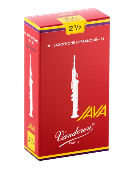 box of 10 soprano java red cut reeds 2,5