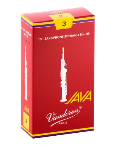 box of 10 soprano sax java red cut reeds 3