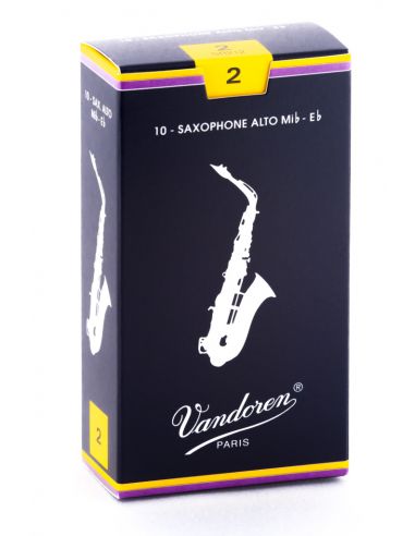 Box of 10 trad alto sax reeds n 2