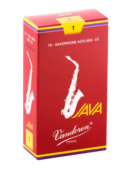 box of 10 alto java red cut reeds 1