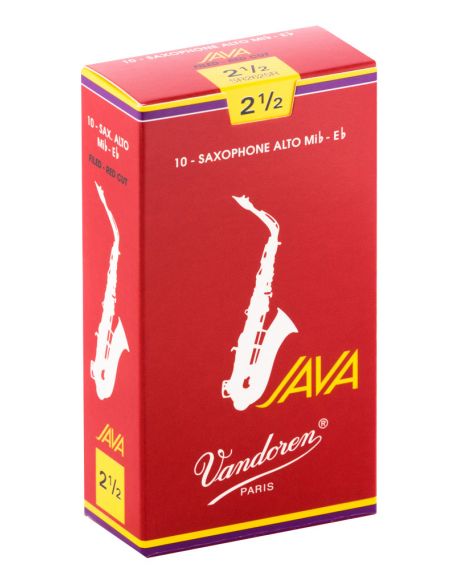 box of 10 alto java red cut reeds 2,5