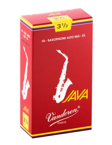 box of 10 alto java red cut reeds 3,5