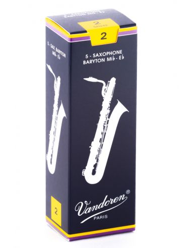 Box of 5 trad baritone sax reeds n 2