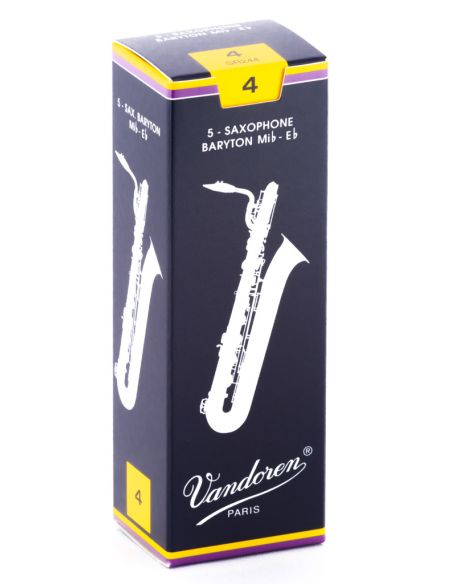 Box of 5 trad baritone sax reeds n 4