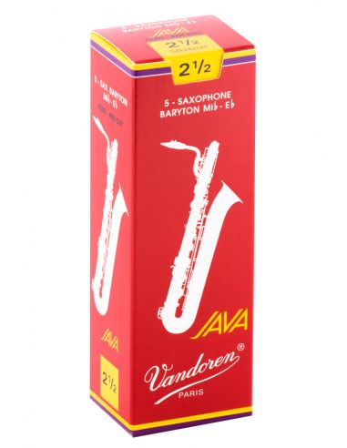 box of 5 baritone java red cut reeds 2,5