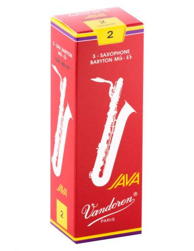 box of 5 baritone java red cut reeds 2