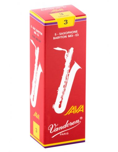 box of 5 baritone java red cut reeds 3