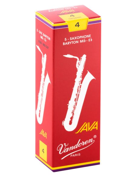 box of 5 baritone java red cut reeds 4