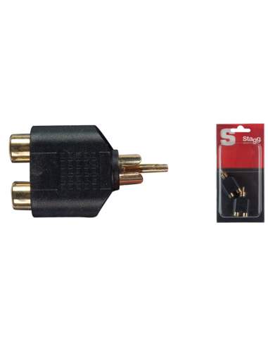 2x RCA/f to 1x RCA/m Stagg AC-2CFCMH