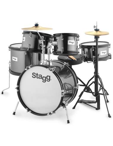 5-piece junior drum set with hardware Stagg TIM JR 5/16B BK