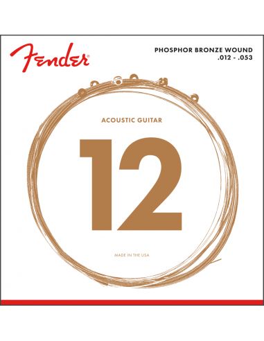 Acoustic guitar strings Fender Phosphor Bronze 60L .012-.053