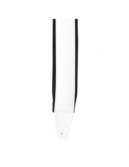 White guitar strap Stagg SLPL-BUCKLE WH