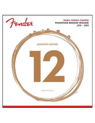 Acoustic guitar strings Fender Phosphor Bronze Dura-Tone® Coated 12-53